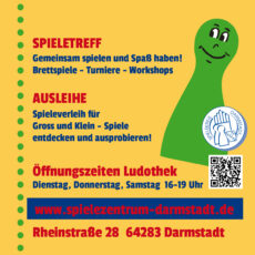 1. September: ErÃ¶ffnung Spielezentrum Darmstadt