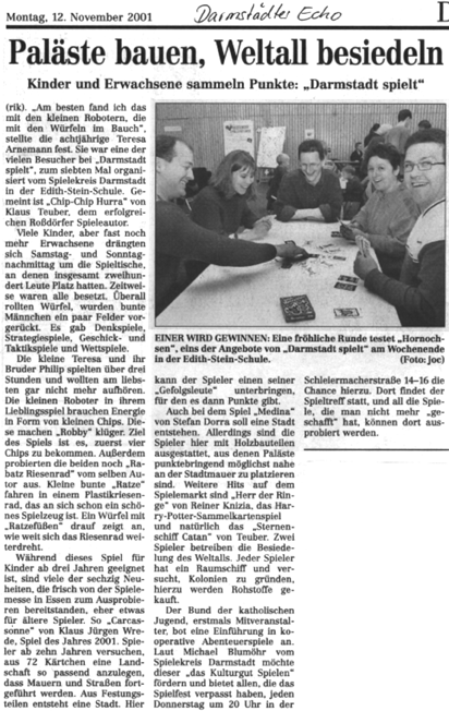 Darmstädter Echo vom 12.11.2001
